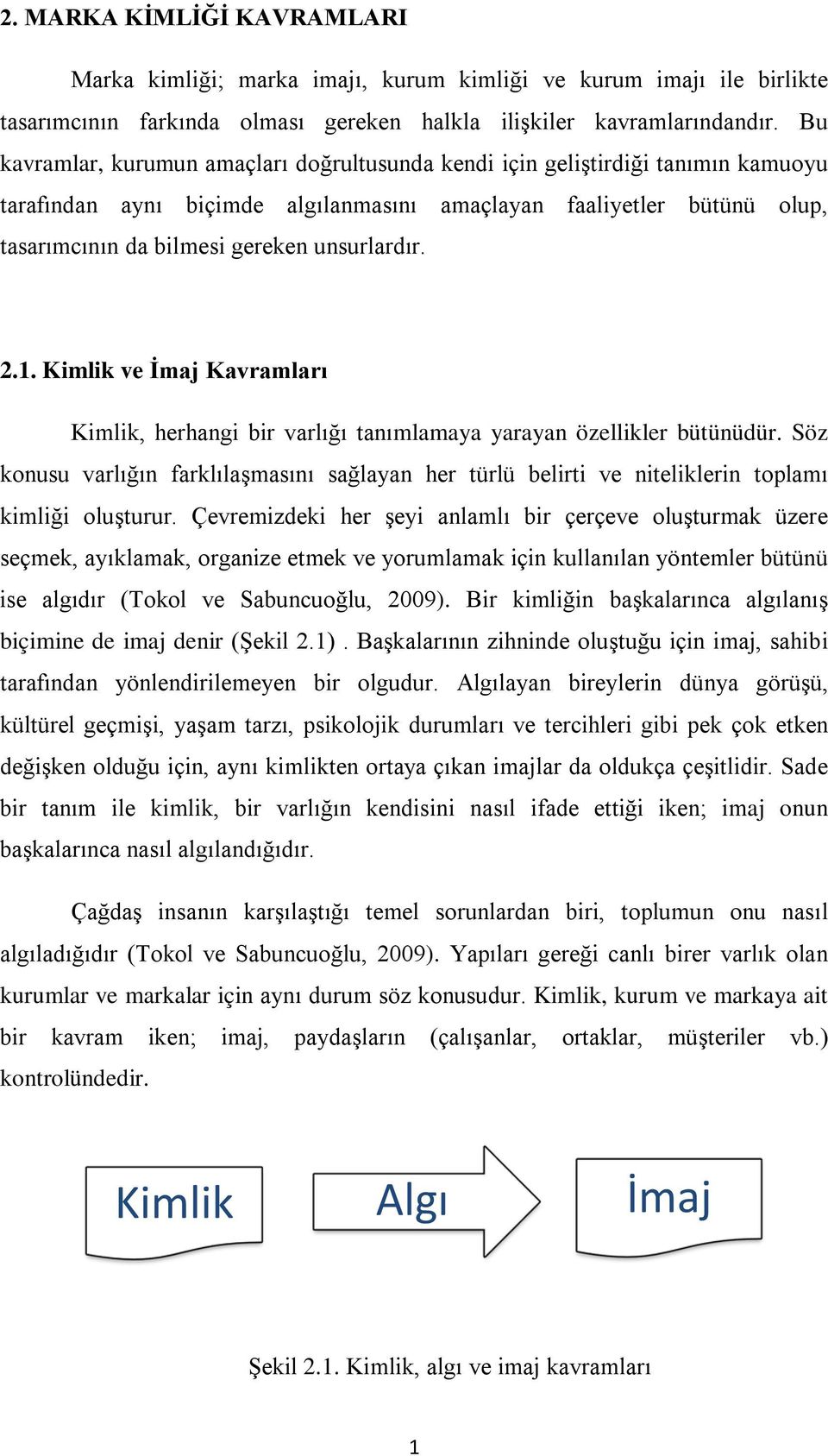 unsurlardır. 2.1. Kimlik ve İmaj Kavramları Kimlik, herhangi bir varlığı tanımlamaya yarayan özellikler bütünüdür.