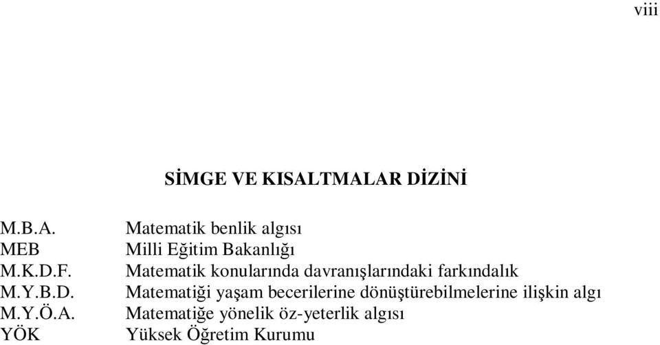 algısı Milli Eğitim Bakanlığı Matematik konularında davranışlarındaki