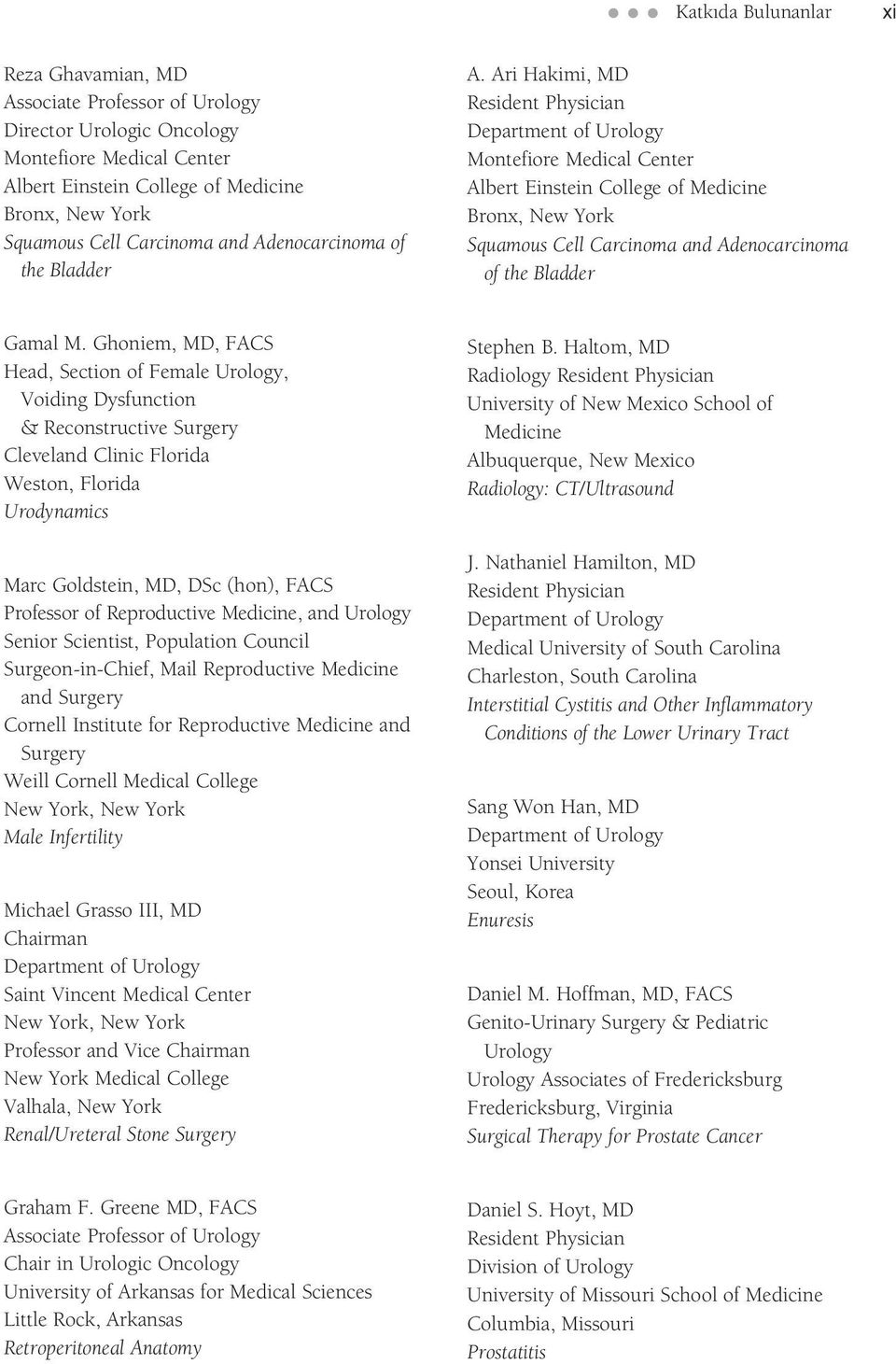 Ari Hakimi, MD Resident Physician Department of Urology Montefiore Medical Center Albert Einstein College of Medicine Bronx, New York Squamous Cell Carcinoma and Adenocarcinoma of the Bladder Gamal M.