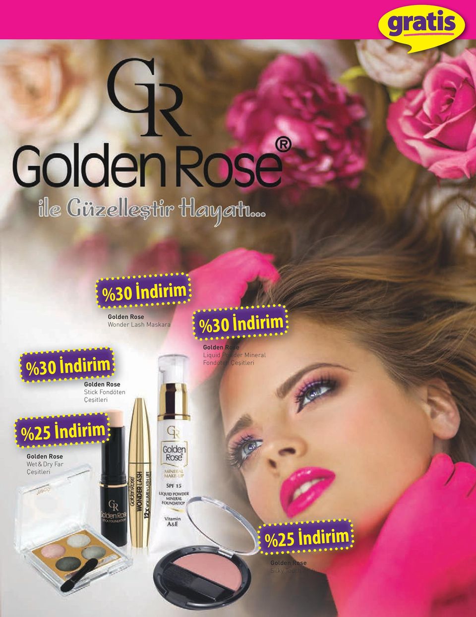 Rose Liquid Powder Mineral Fondöten %25 İndirim Golden