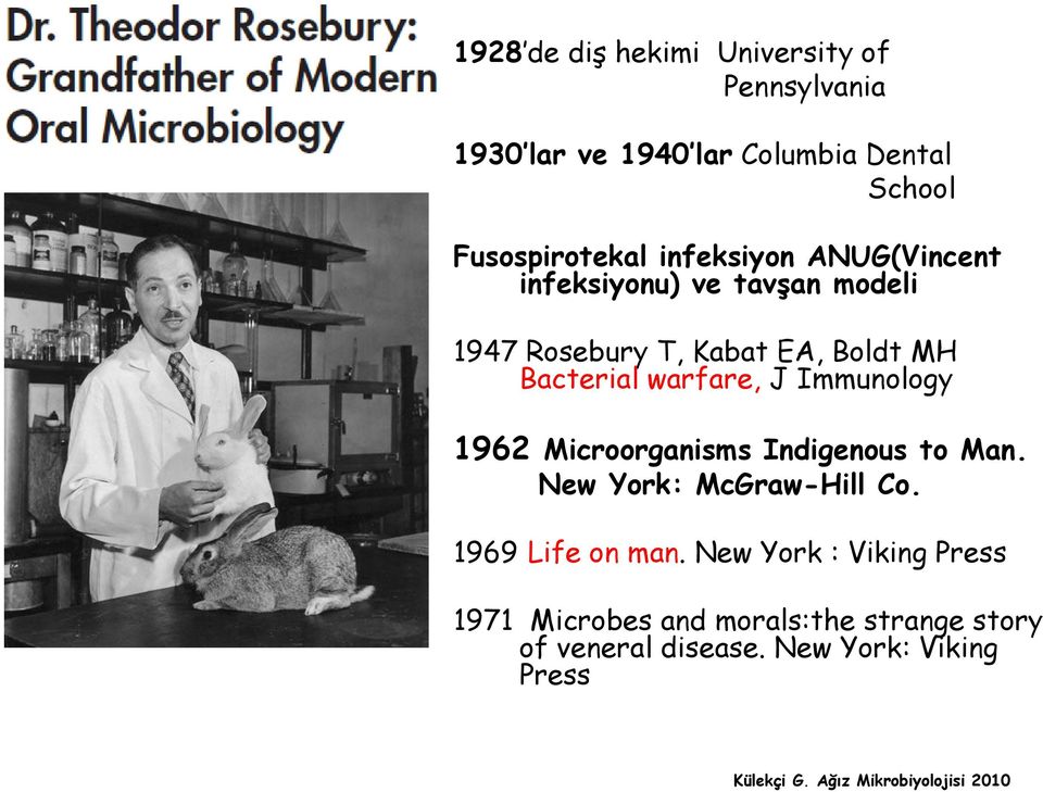 warfare, J Immunology 1962 Microorganisms Indigenous to Man. New York: McGraw-Hill Co. 1969 Life on man.