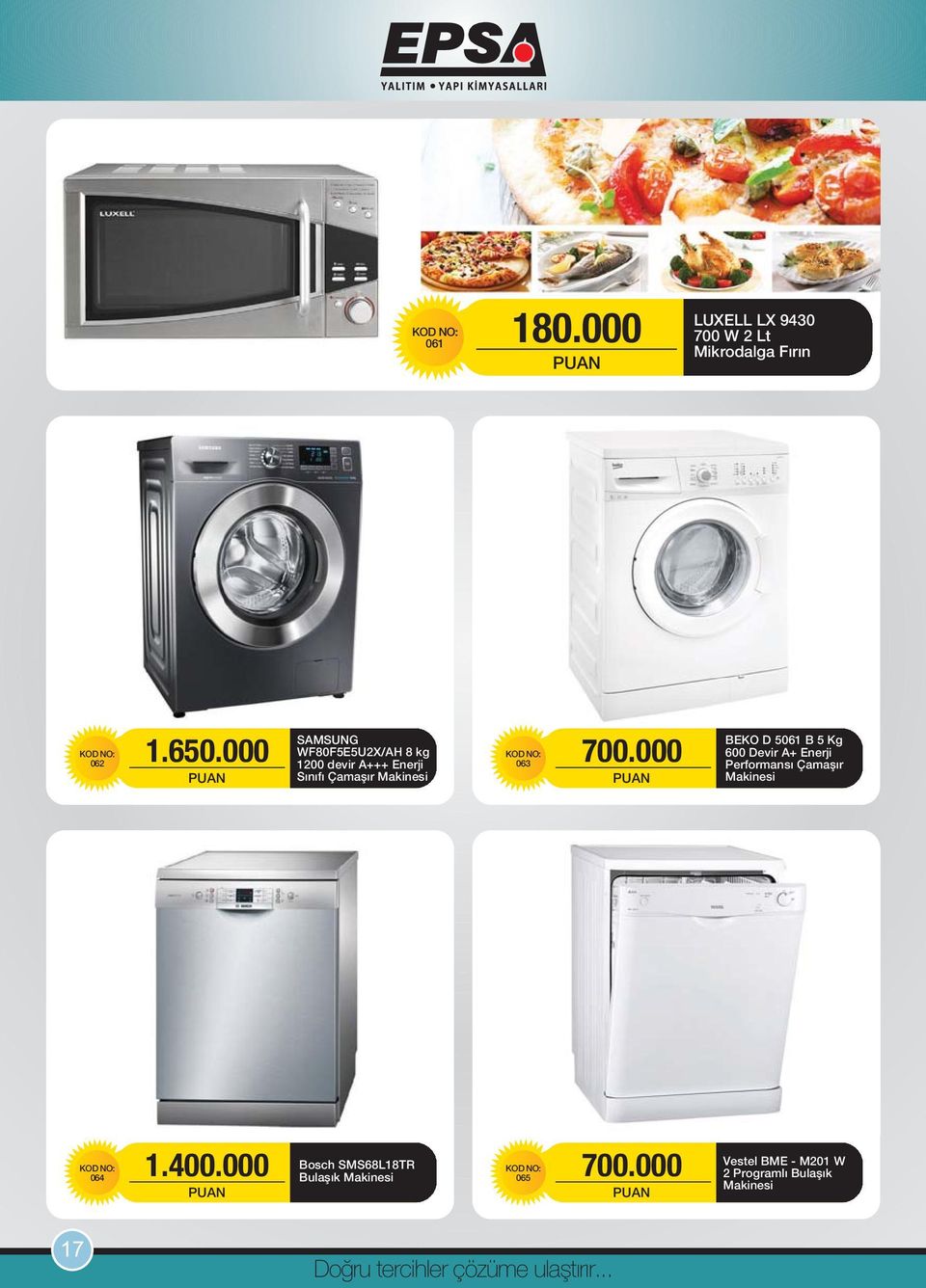 000 BEKO D 5061 B 5 Kg 600 Devir A+ Enerji Performansý Çamaþýr Makinesi 064 1.400.