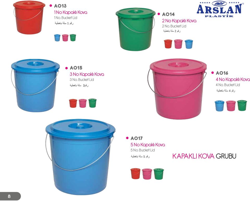 Bucket Lid A015 3 No Kapaklı Kova 3 No.