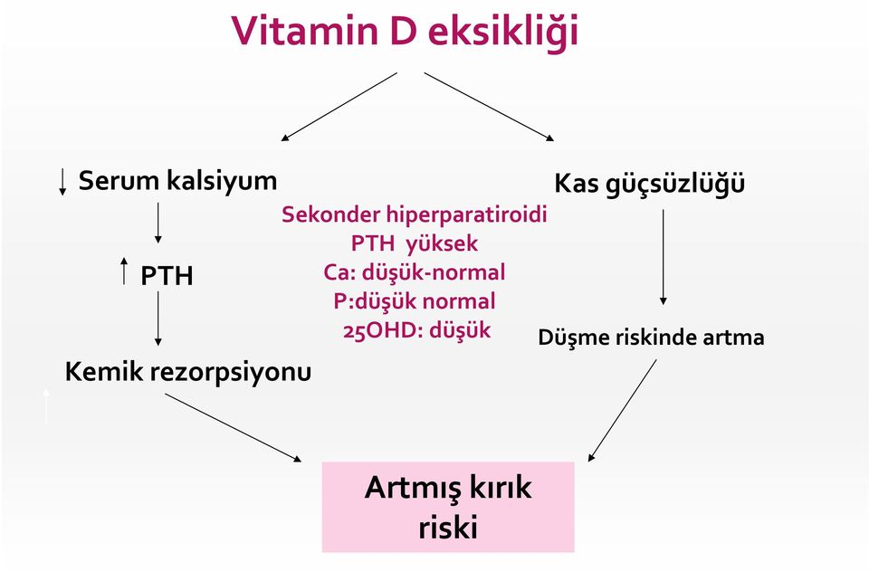 hiperparatiroidi PTH yüksek Ca: düşük normal