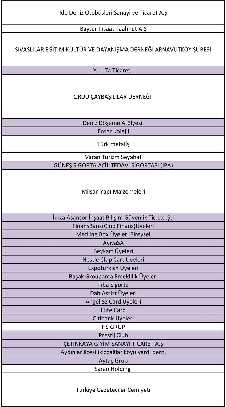 SİGORTA ACİL TEDAVİ SİGORTASI (IPA) Milsan Yapı Malzemeleri İmza Asansör İnşaat Bilişim Güvenlik Tic.Ltd.