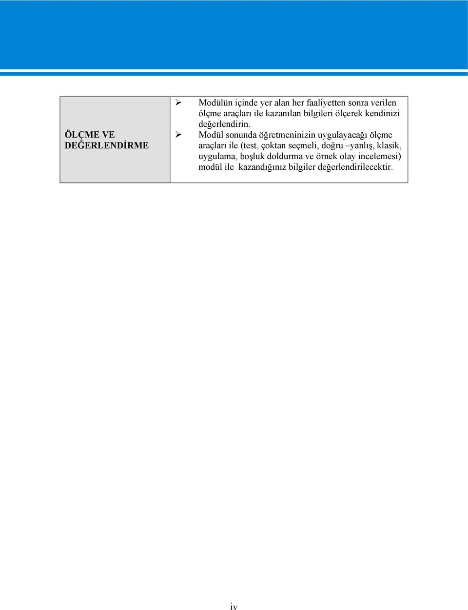 Modül sonunda öğretmeninizin uygulayacağı ölçme araçları ile (test, çoktan seçmeli, doğru