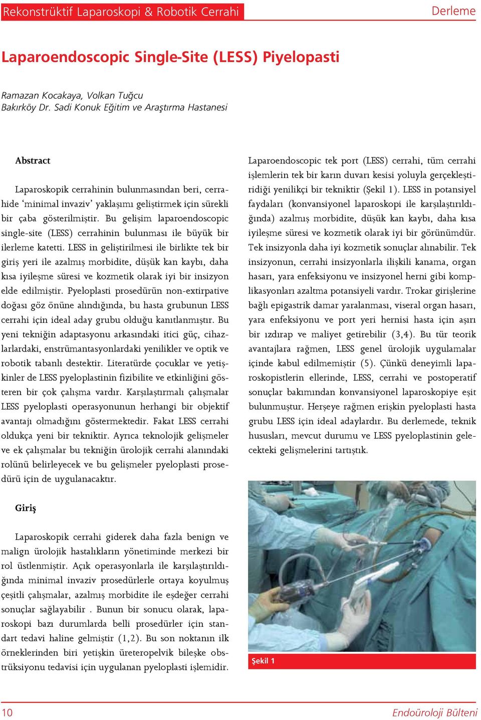 Bu gelişim laparoendoscopic single-site (LESS) cerrahinin bulunması ile büyük bir ilerleme katetti.