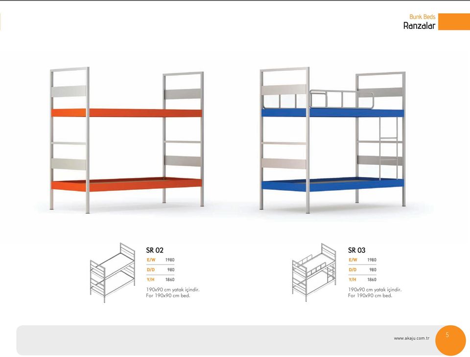 yatak içindir. For 190x90 cm bed.