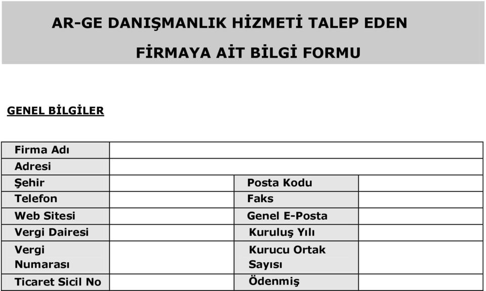 Vergi Dairesi Vergi Numarası Ticaret Sicil No Posta Kodu