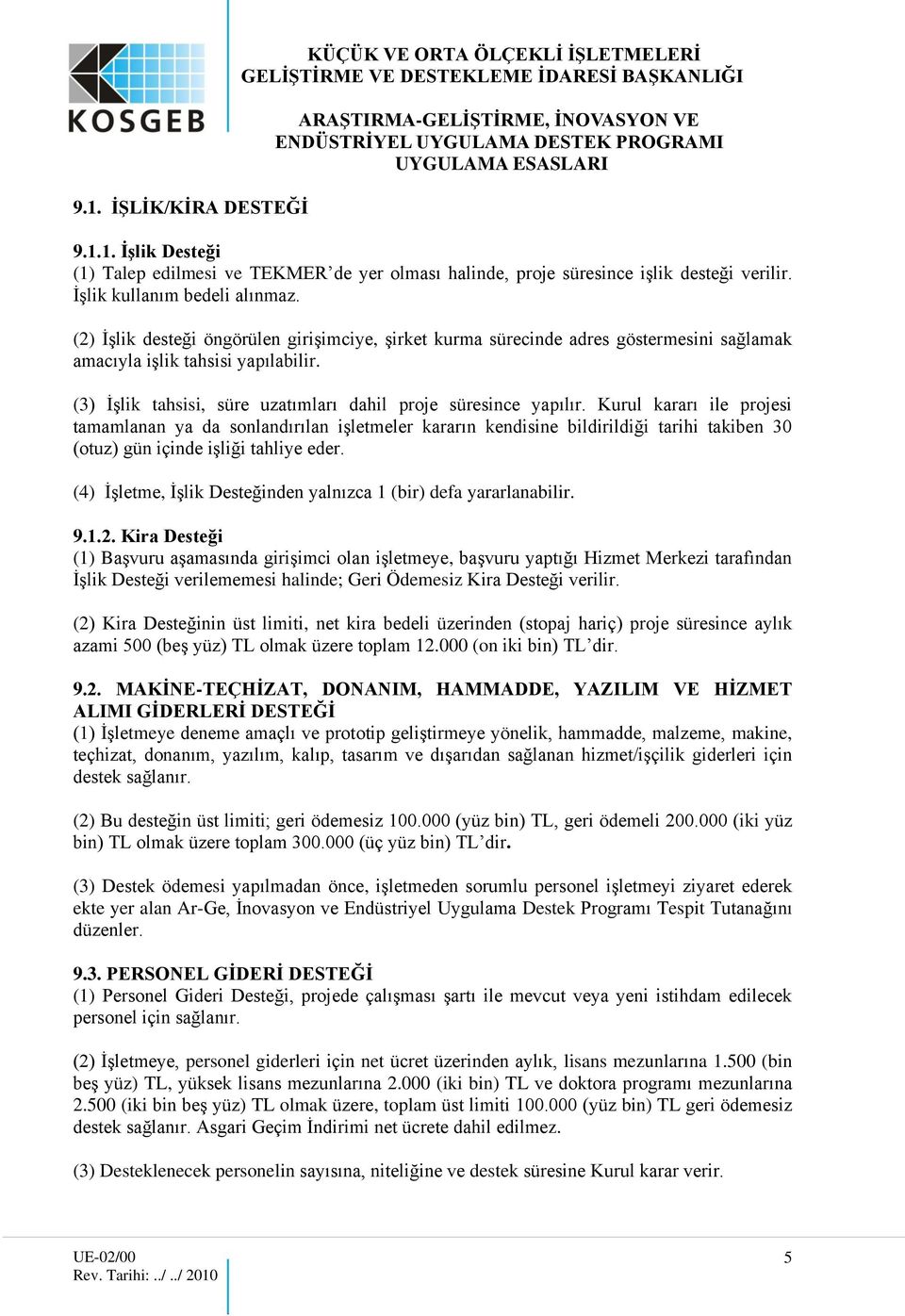 Kurul kararı ile projesi tamamlanan ya da sonlandırılan işletmeler kararın kendisine bildirildiği tarihi takiben 30 (otuz) gün içinde işliği tahliye eder.