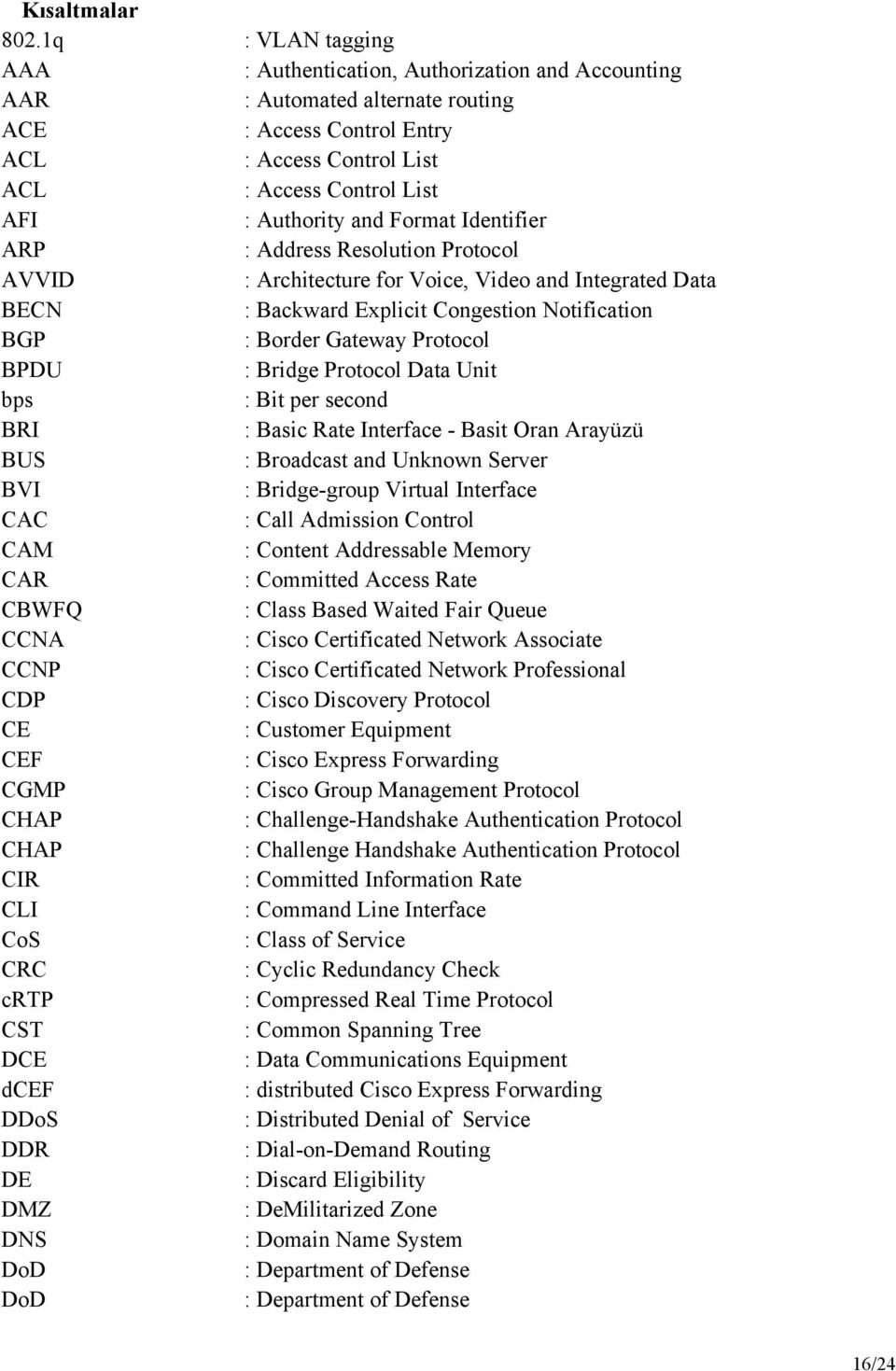 and Format Identifier ARP : Address Resolution Protocol AVVID : Architecture for Voice, Video and Integrated Data BECN : Backward Explicit Congestion Notification BGP : Border Gateway Protocol BPDU :