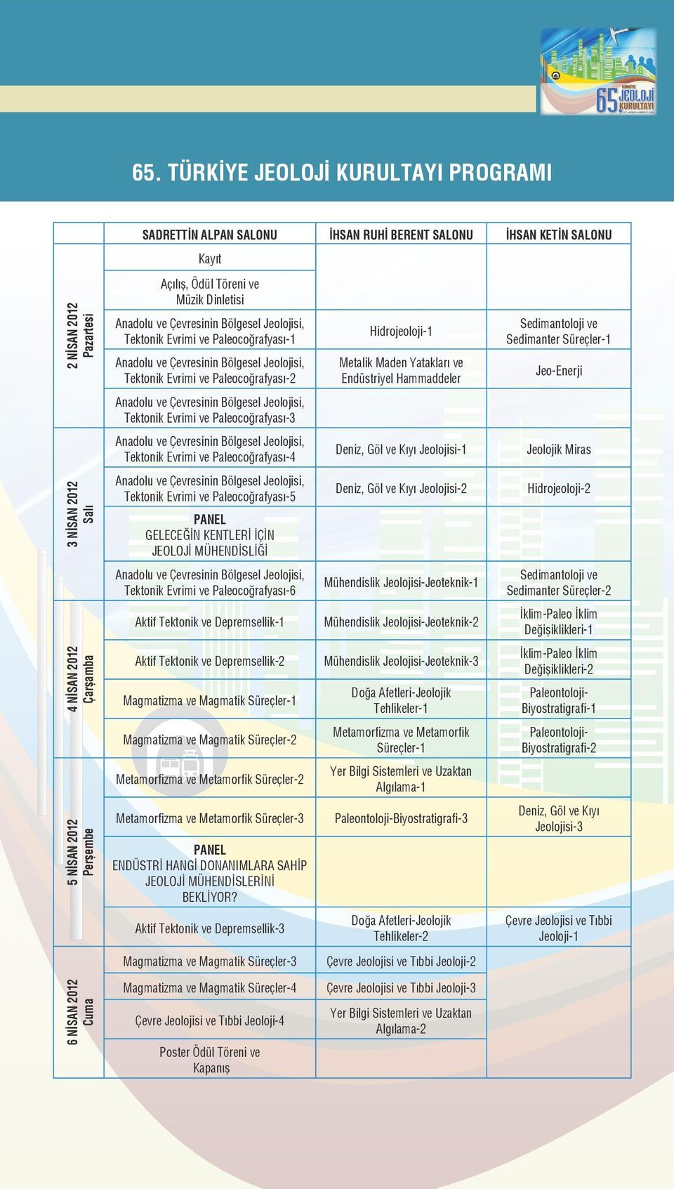 Çevresinin Bölgesel Jeolojisi, Tektonik Evrimi ve Paleocoğrafyası-4 Deniz, Göl ve Kıyı Jeolojisi-1 Jeolojik Miras Anadolu ve Çevresinin Bölgesel Jeolojisi, Tektonik Evrimi ve Paleocoğrafyası-5 Deniz,