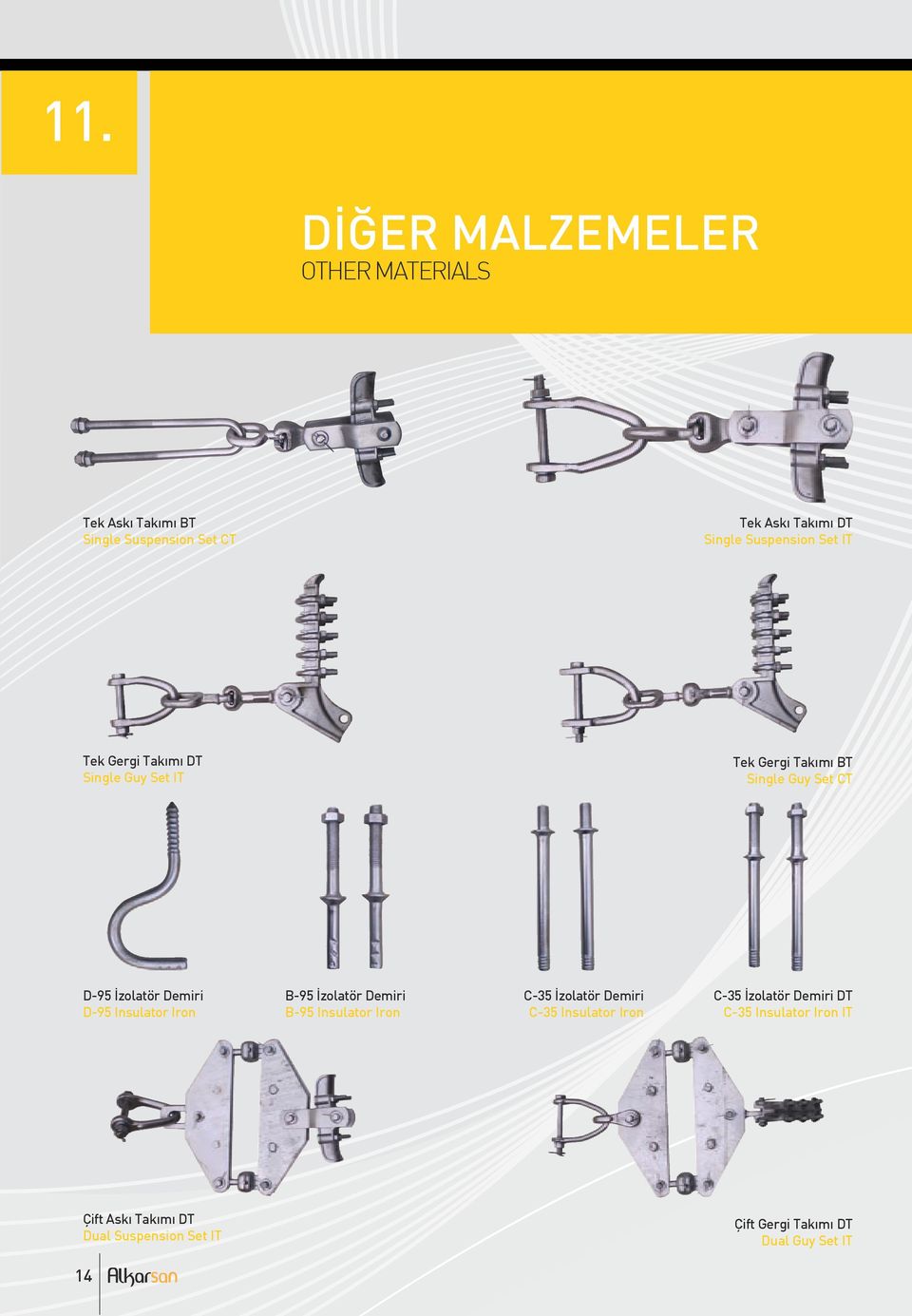 Demiri D-95 Insulator Iron B-95 İzolatör Demiri B-95 Insulator Iron C-35 İzolatör Demiri C-35 Insulator Iron C-35