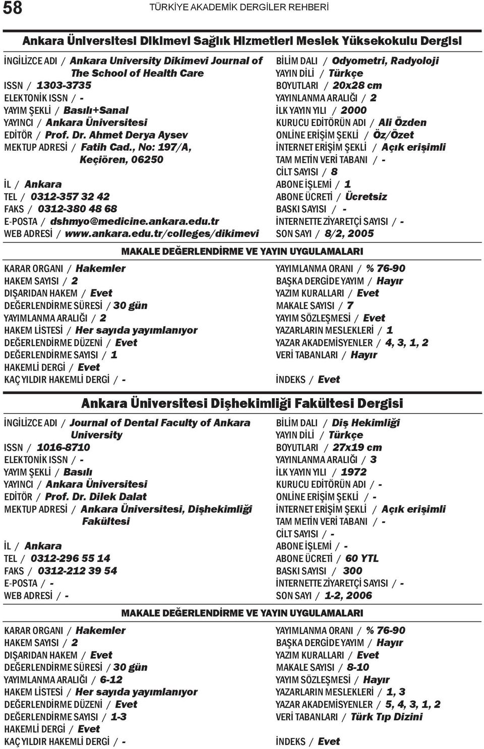 , No: 197/A, Keçiören, 06250 TEL / 0312-357 32 42 FAKS / 0312-380 48 68 E-POSTA / dshmyo@medicine.ankara.edu.