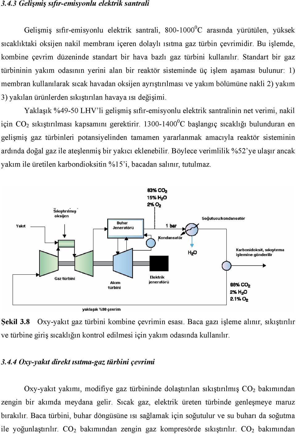 Standart bir gaz türbininin yakım odasının yerini alan bir reaktör sisteminde üç işlem aşaması bulunur: 1) membran kullanılarak sıcak havadan oksijen ayrıştırılması ve yakım bölümüne nakli 2) yakım