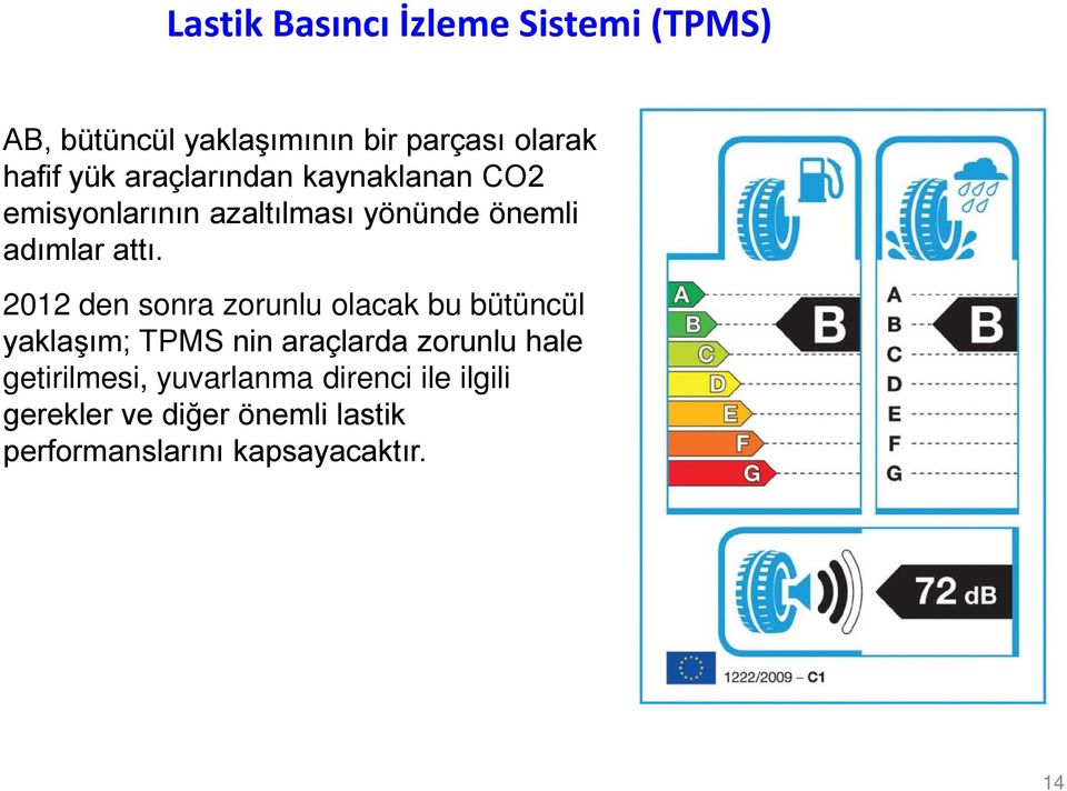 2012 den sonra zorunlu olacak bu bütüncül yaklaşım; TPMS nin araçlarda zorunlu hale