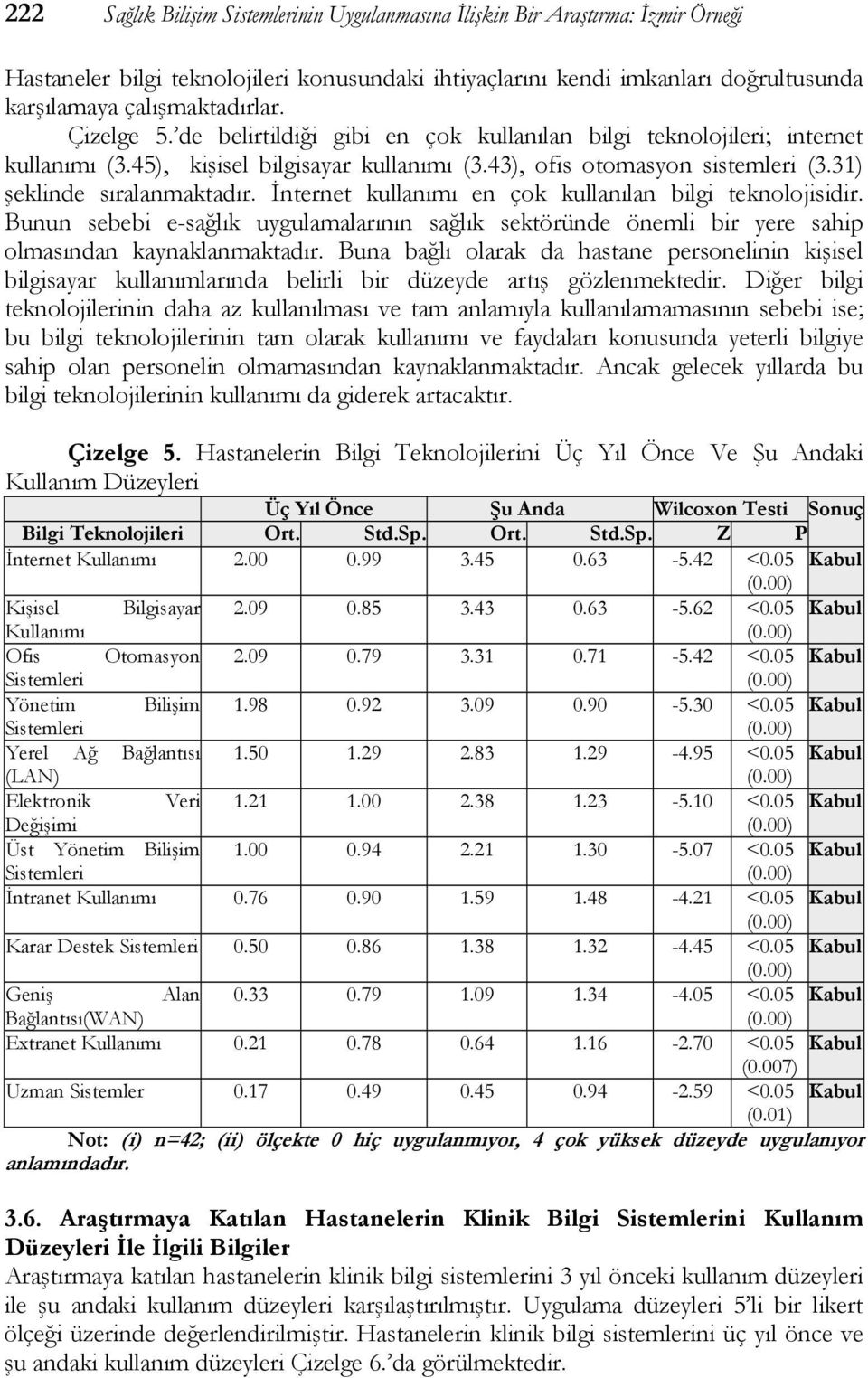 İnternet kullanımı en çok kullanılan bilgi teknolojisidir. Bunun sebebi e-sağlık uygulamalarının sağlık sektöründe önemli bir yere sahip olmasından kaynaklanmaktadır.