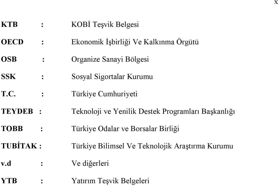 : Türkiye Cumhuriyeti TEYDEB : Teknoloji ve Yenilik Destek Programları Başkanlığı TOBB :