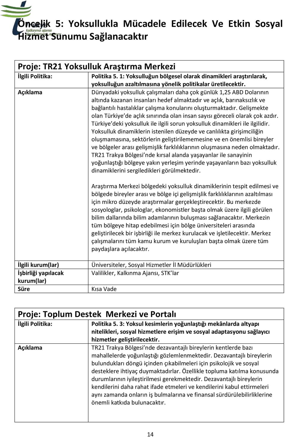 Dünyadaki yoksulluk çalışmaları daha çok günlük 1,25 ABD Dolarının altında kazanan insanları hedef almaktadır ve açlık, barınaksızlık ve bağlantılı hastalıklar çalışma konularını oluşturmaktadır.