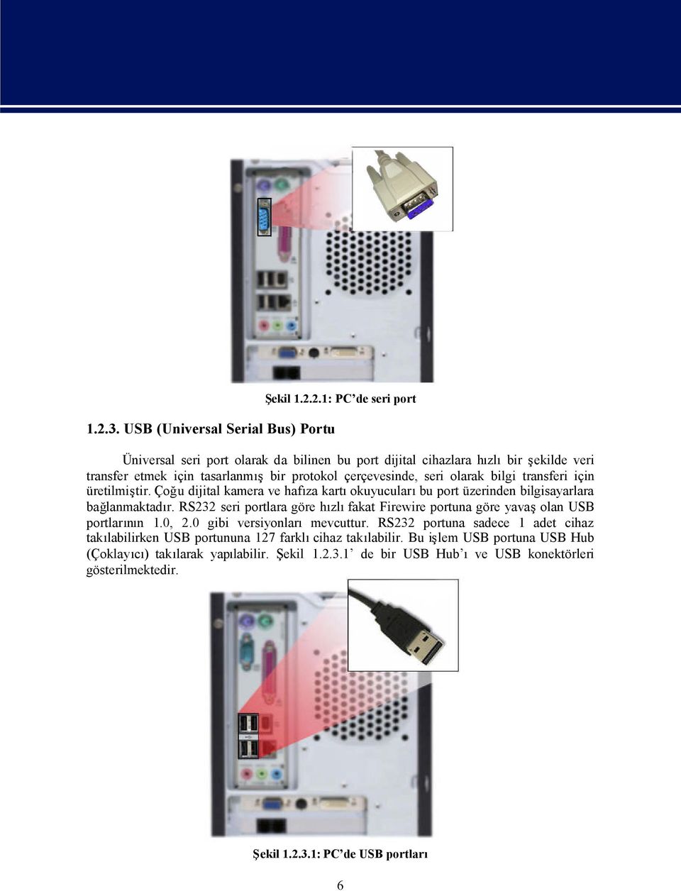 seri portlara göre hzlfakat Firewire portuna göre yavaolan USB portlarnn 1.0, 2.