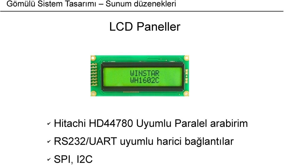 HD44780 Uyumlu Paralel arabirim