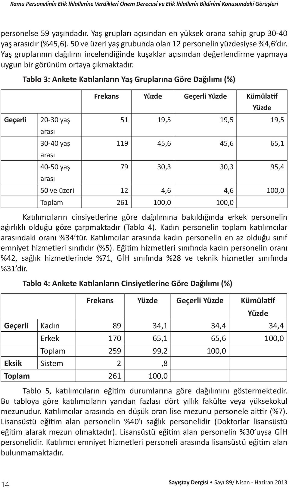 Yaş gruplarının dağılımı incelendiğinde kuşaklar açısından değerlendirme yapmaya uygun bir görünüm ortaya çıkmaktadır.