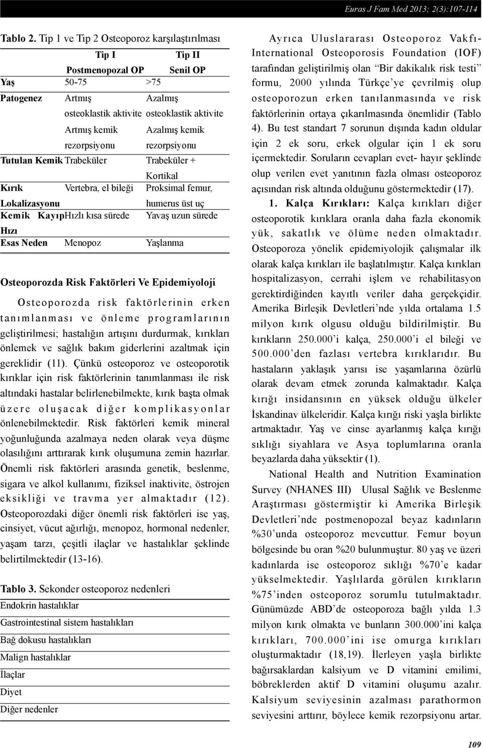 kemik rezorpsiyonu Tutulan Kemik Trabeküler Trabeküler + Kırık Vertebra, el bileği Lokalizasyonu Kemik Kayıp Hızlı kısa sürede Kortikal Proksimal femur, humerus üst uç Yavaş uzun sürede Hızı Esas