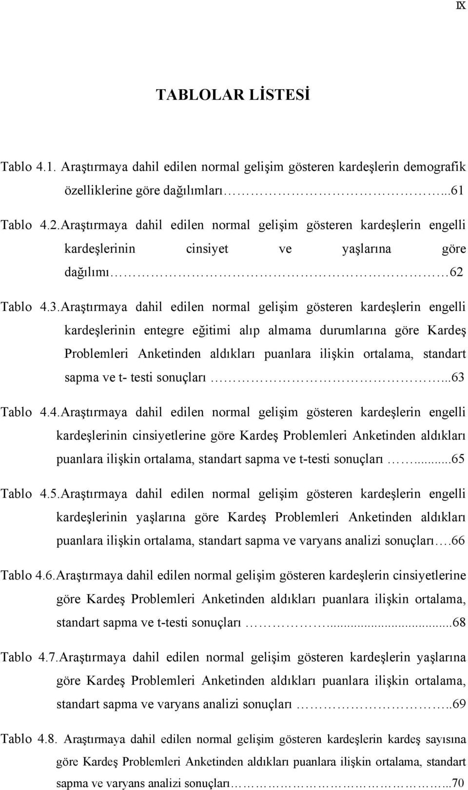 Araştırmaya dahil edilen normal gelişim gösteren kardeşlerin engelli kardeşlerinin entegre eğitimi alıp almama durumlarına göre Kardeş Problemleri Anketinden aldıkları puanlara ilişkin ortalama,