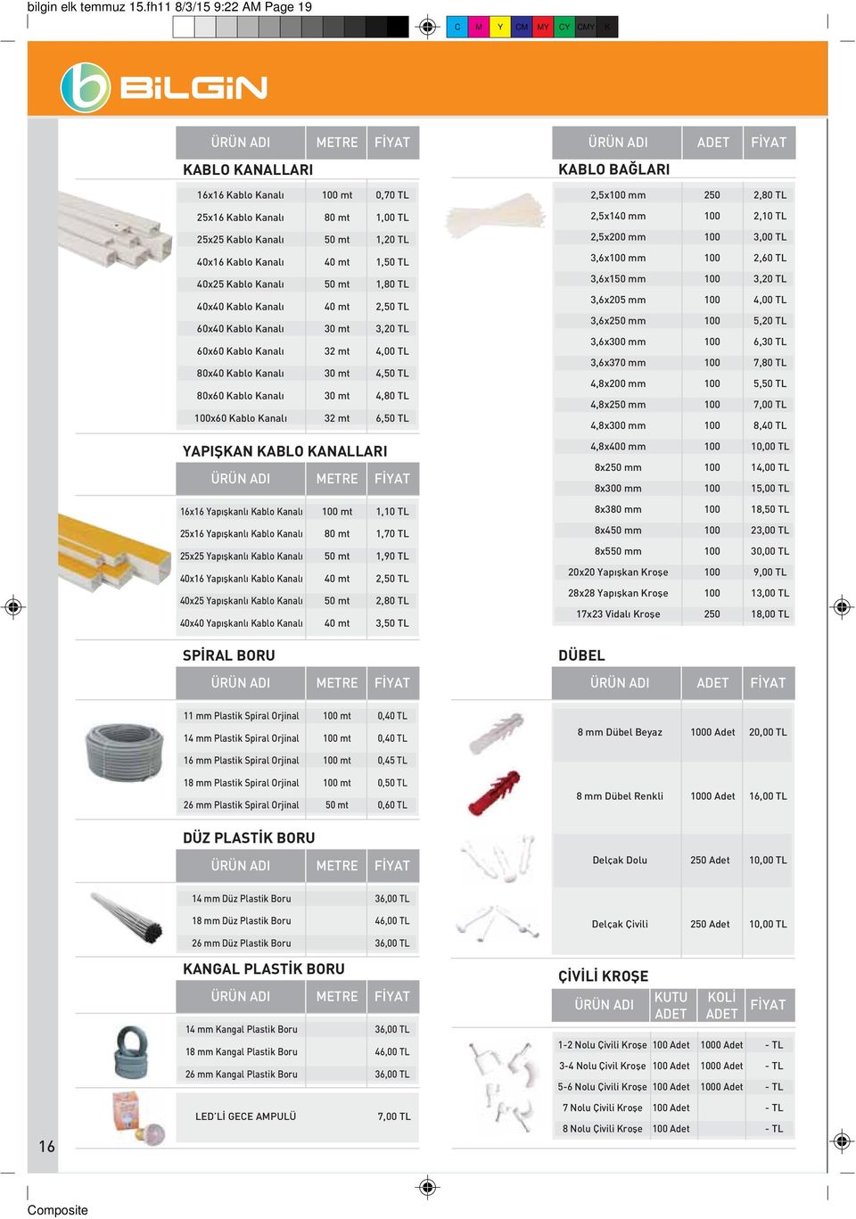 Kablo Kanalı 50 mt 1,20 TL 2,5x200 mm 3,00 TL 40x16 Kablo Kanalı 40x25 Kablo Kanalı 40x40 Kablo Kanalı 60x40 Kablo Kanalı 60x60 Kablo Kanalı 80x40 Kablo Kanalı 80x60 Kablo Kanalı x60 Kablo Kanalı 40