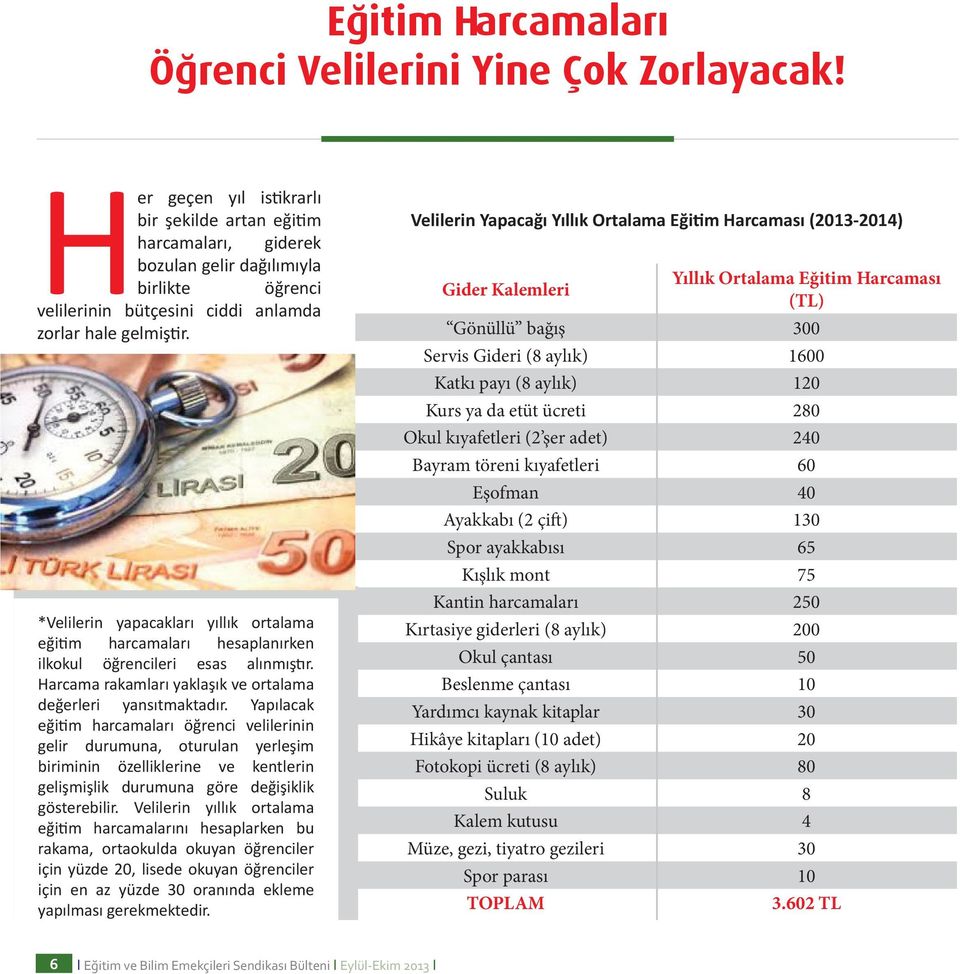 *Velilerin yapacakları yıllık ortalama eğitim harcamaları hesaplanırken ilkokul öğrencileri esas alınmıştır. Harcama rakamları yaklaşık ve ortalama değerleri yansıtmaktadır.