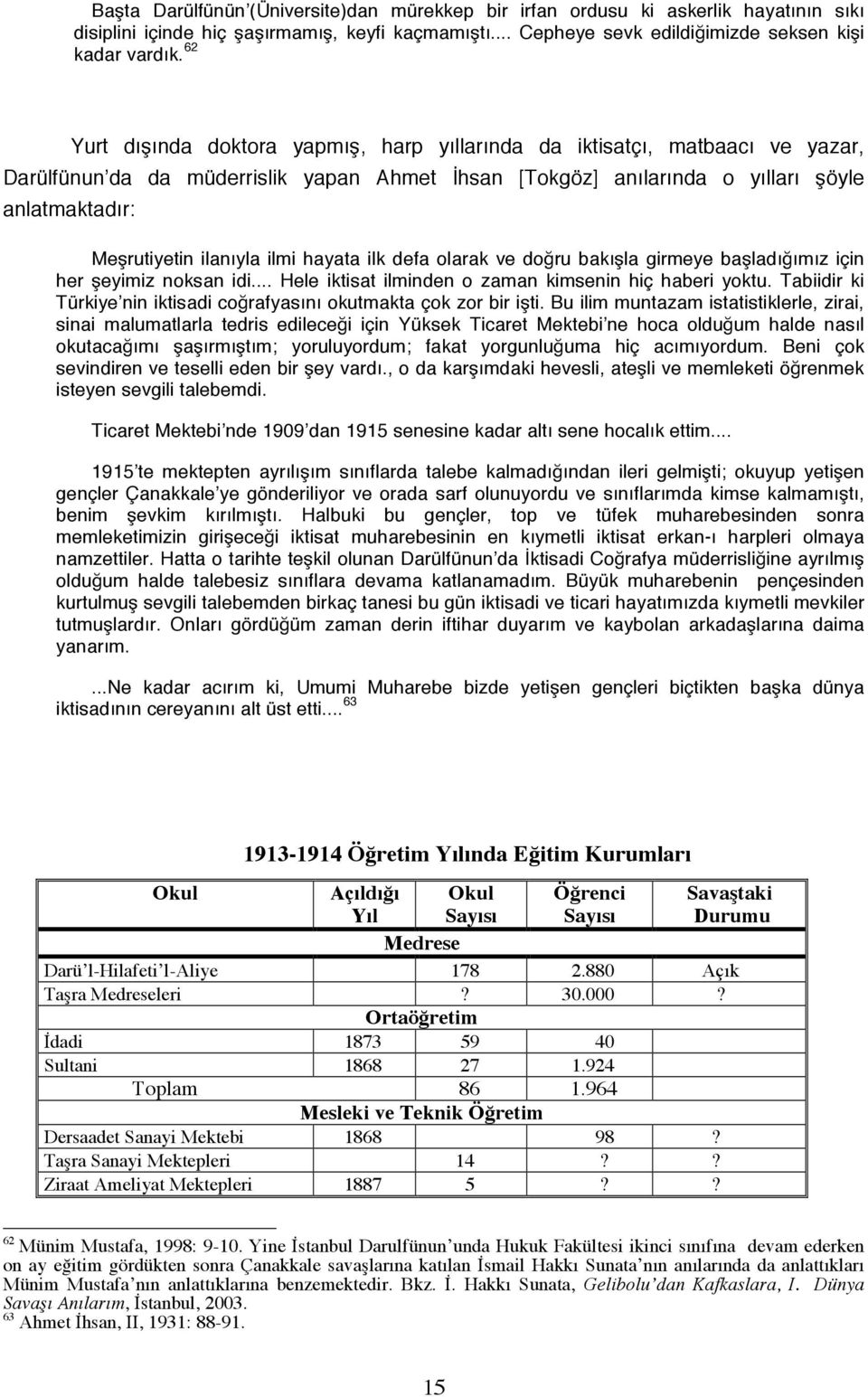 ilanıyla ilmi hayata ilk defa olarak ve doğru bakışla girmeye başladığımız için her şeyimiz noksan idi... Hele iktisat ilminden o zaman kimsenin hiç haberi yoktu.