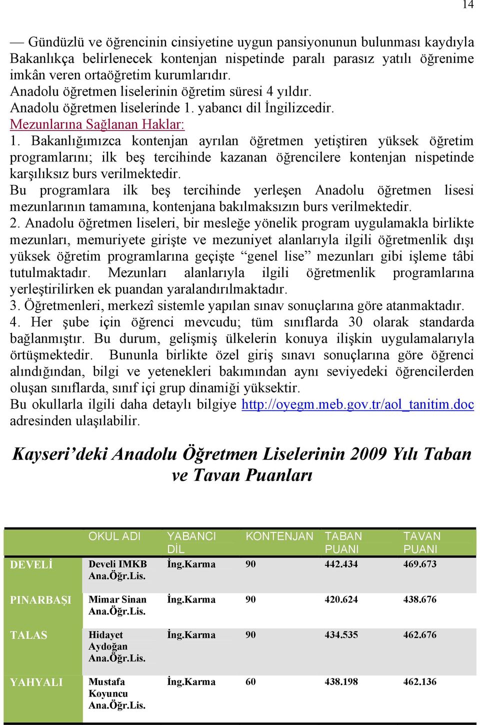 Bakanlığımızca kontenjan ayrılan öğretmen yetiştiren yüksek öğretim programlarını; ilk beş tercihinde kazanan öğrencilere kontenjan nispetinde karşılıksız burs verilmektedir.