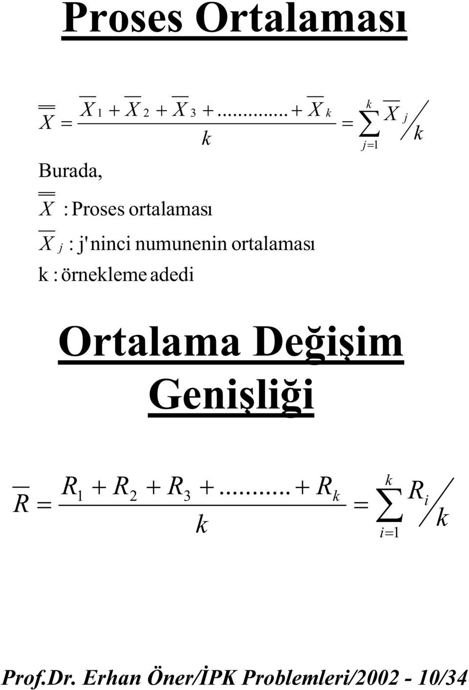 : örnekleme adedi numunenin ortalaması Ortalama Deiim