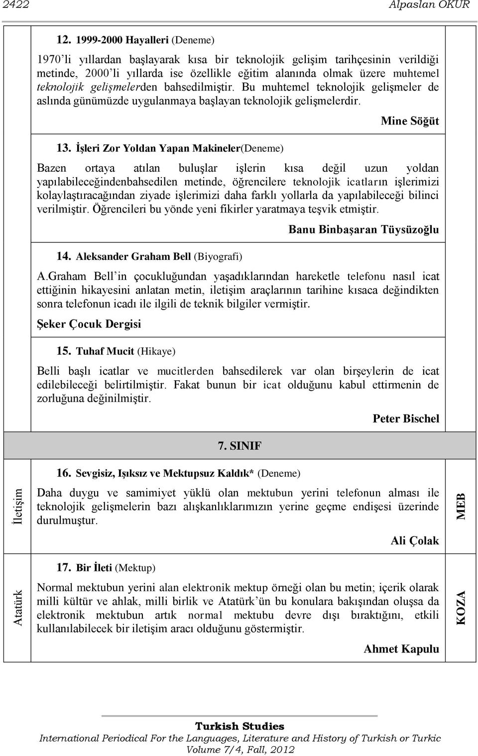 gelişmelerden bahsedilmiştir. Bu muhtemel teknolojik gelişmeler de aslında günümüzde uygulanmaya başlayan teknolojik gelişmelerdir. 13.