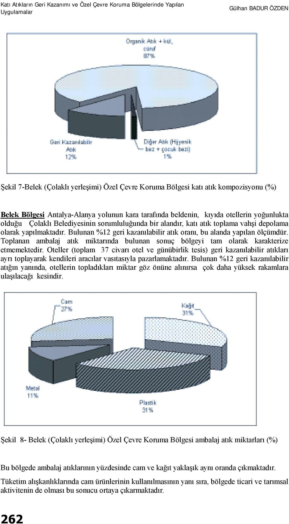 Toplanan ambalaj atık miktarında bulunan sonuç bölgeyi tam olarak karakterize etmemektedir.