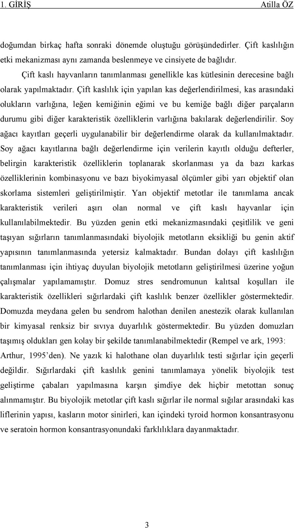 Çift kaslılık için yapılan kas değerlendirilmesi, kas arasındaki olukların varlığına, leğen kemiğinin eğimi ve bu kemiğe bağlı diğer parçaların durumu gibi diğer karakteristik özelliklerin varlığına