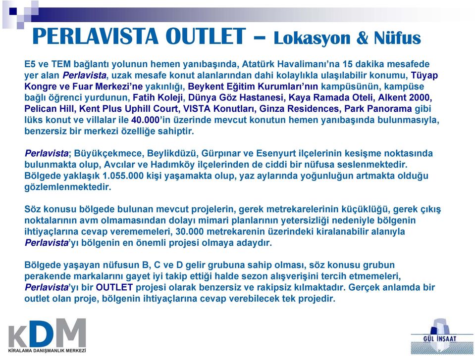2000, Pelican Hill, Kent Plus Uphill Court, VISTA Konutları, Ginza Residences, Park Panorama gibi lüks konut ve villalar ile 40.