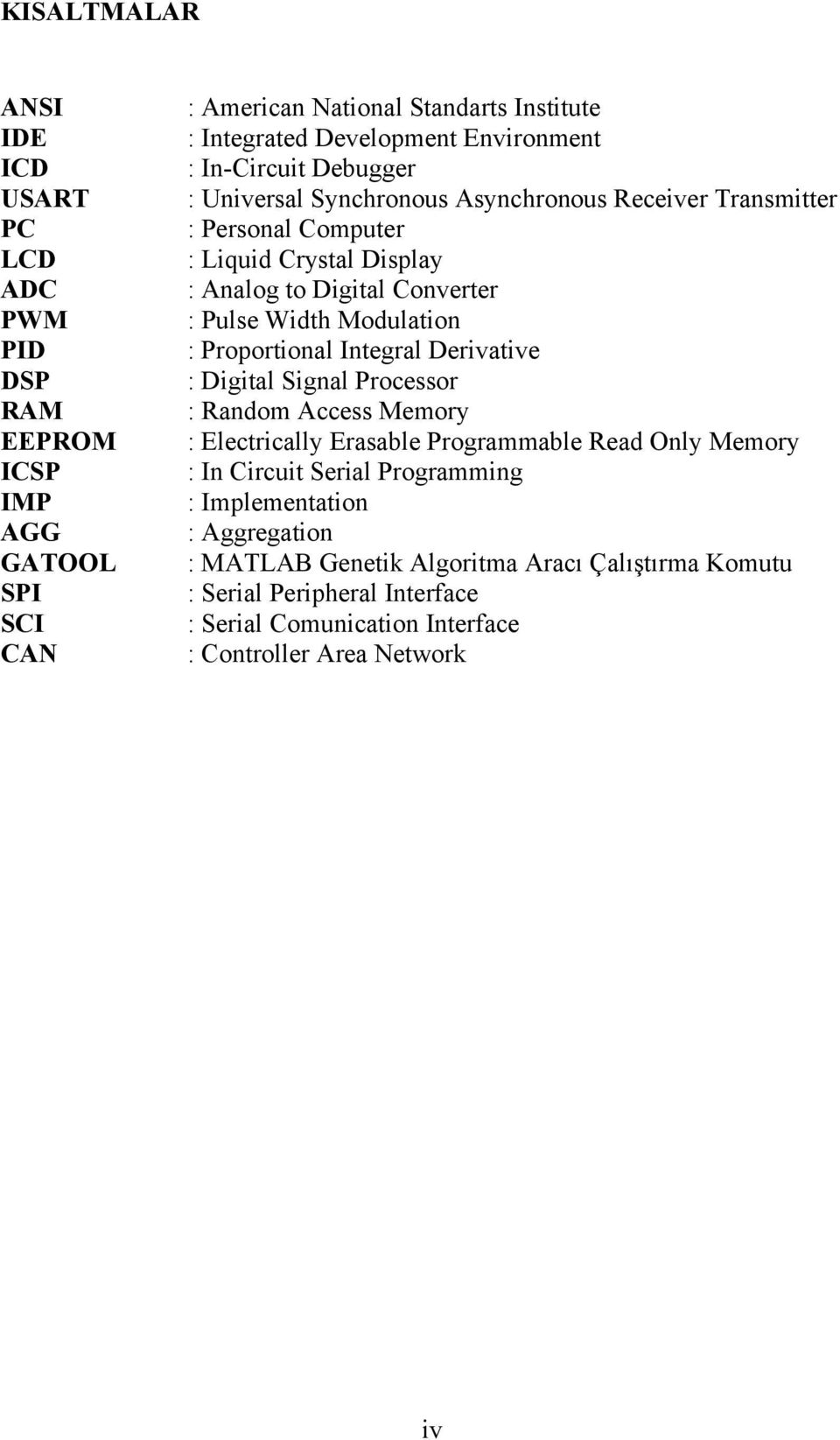 Modulation : Proportional Integral Derivative : Digital Signal Processor : Random Access Memory : Electrically Erasable Programmable Read Only Memory : In Circuit Serial