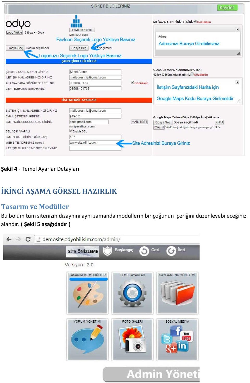 dizaynını aynı zamanda modüllerin bir çoğunun