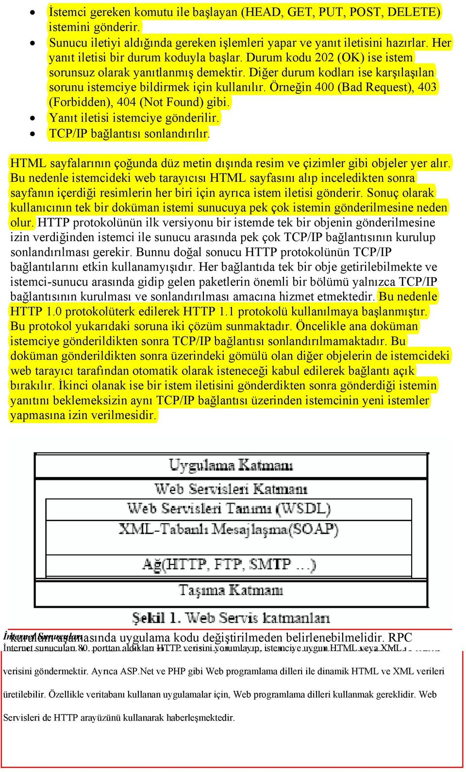 Örneğin 400 (Bad Request), 403 (Forbidden), 404 (Not Found) gibi. Yanıt iletisi istemciye gönderilir. TCP/IP bağlantısı sonlandırılır.