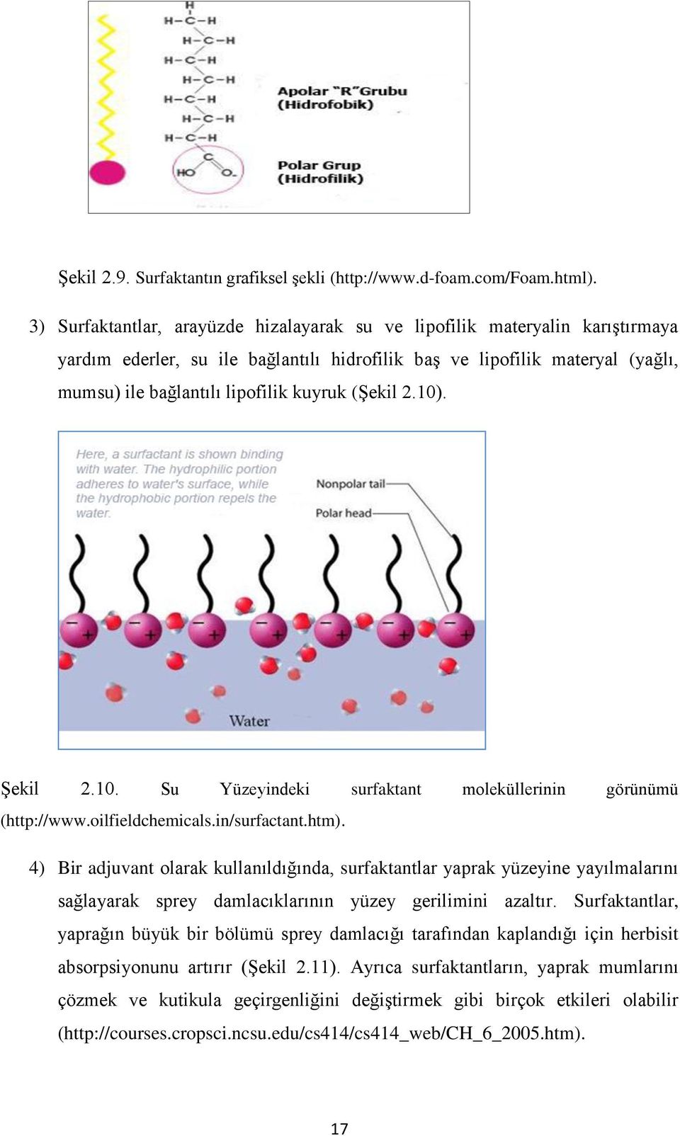(Şekil 2.10). Şekil 2.10. Su Yüzeyindeki surfaktant moleküllerinin görünümü (http://www.oilfieldchemicals.in/surfactant.htm).
