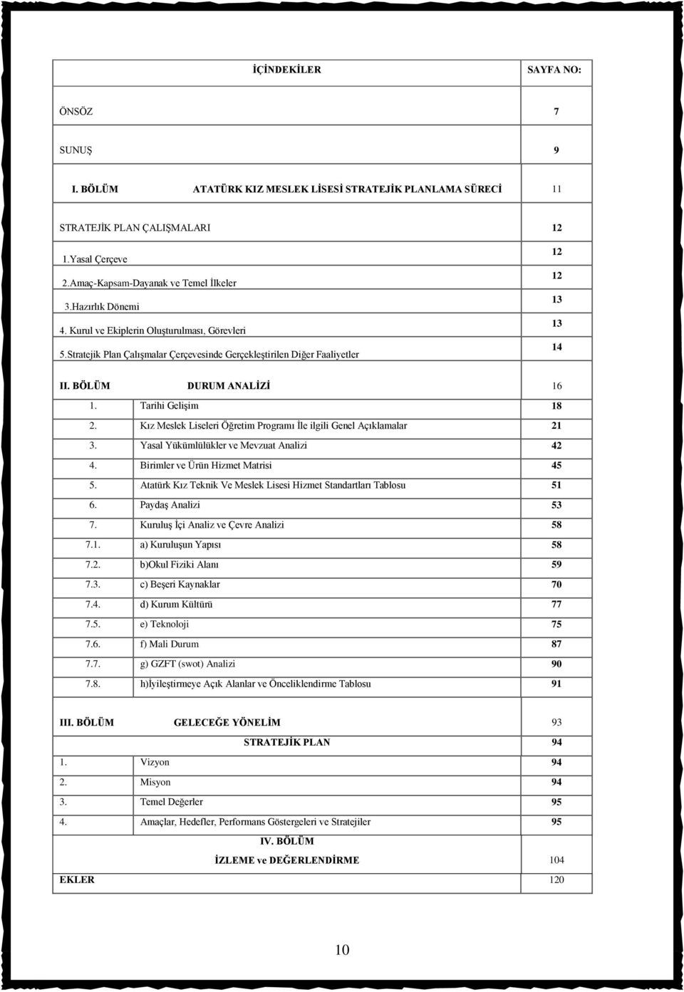 Tarihi Gelişim 18 2. Kız Meslek Liseleri Öğretim Programı İle ilgili Genel Açıklamalar 21 3. Yasal Yükümlülükler ve Mevzuat Analizi 42 4. Birimler ve Ürün Hizmet Matrisi 45 5.