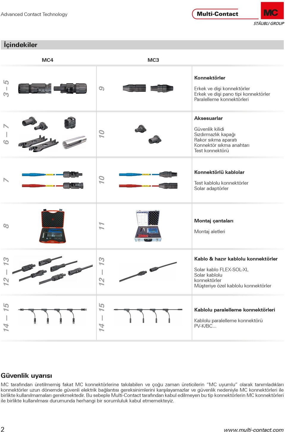 kablo FLEX-SOL-XL Solar kablolu konnektörler Müşteriye özel kablolu konnektörler 4 5 4 5 Kablolu paralelleme konnektörleri Kablolu paralelleme konnektörü PV-K/BC.