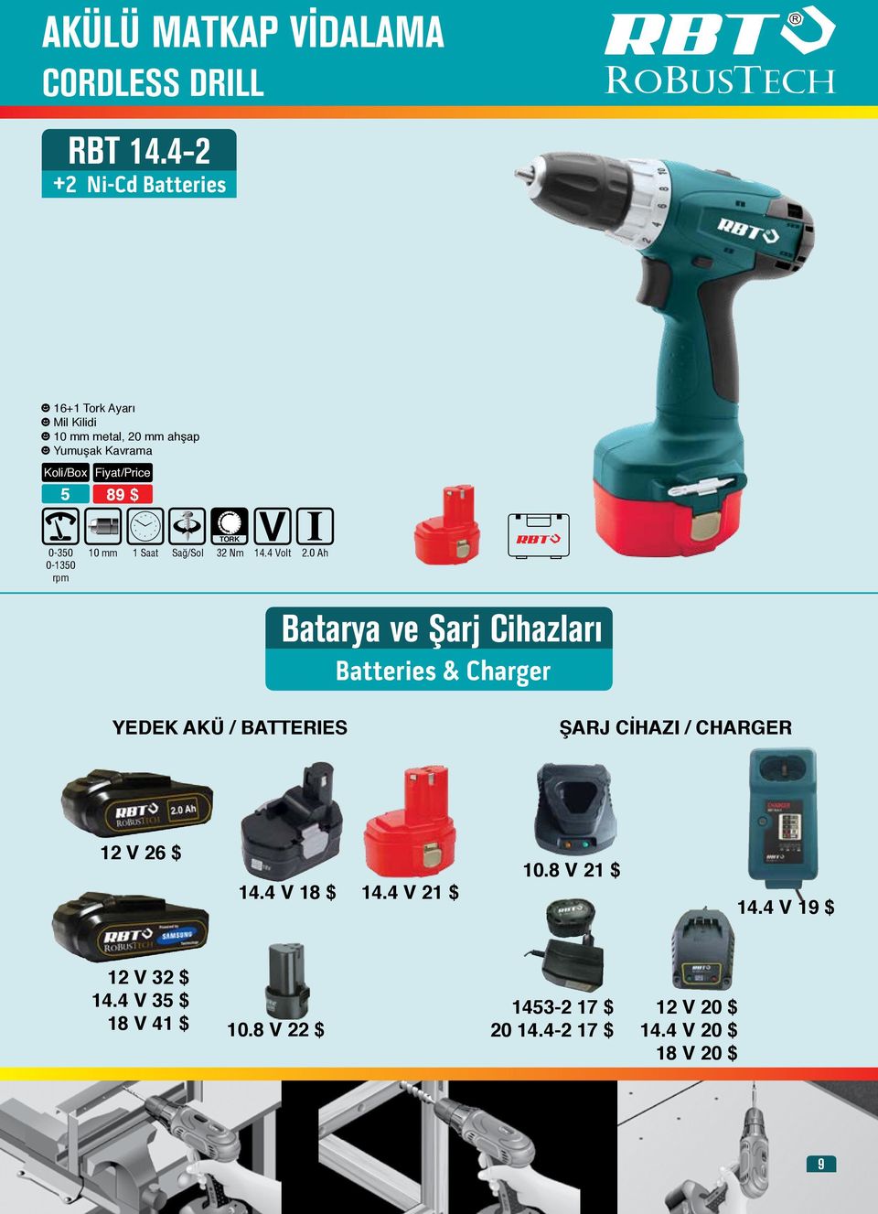 Saat Sağ/Sol 32 Nm 14.4 Volt 2.