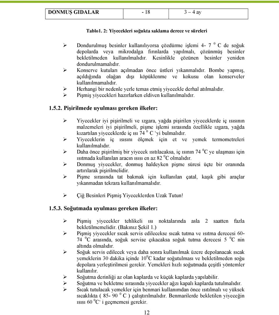 kullanılmalıdır. Kesinlikle çözünen besinler yeniden dndurulmamalıdır. Knserve kutuları açılmadan önce üstleri yıkanmalıdır.