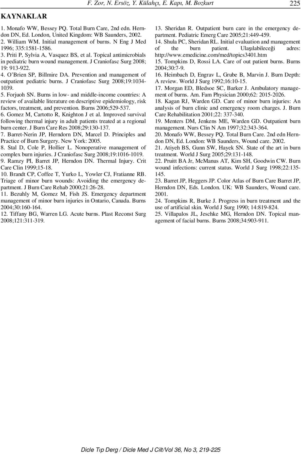 Prevention and management of outpatient pediatric burns. J Craniofasc Surg 2008;19:1034-1039. 5. Forjuoh SN.