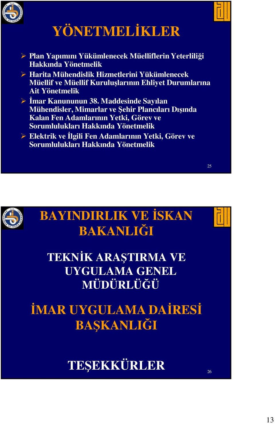 Maddesinde Sayılan Mühendisler, Mimarlar ve Şehir Plancıları Dışında Kalan Fen Adamlarının Yetki, Görev ve Sorumlulukları Hakkında Yönetmelik