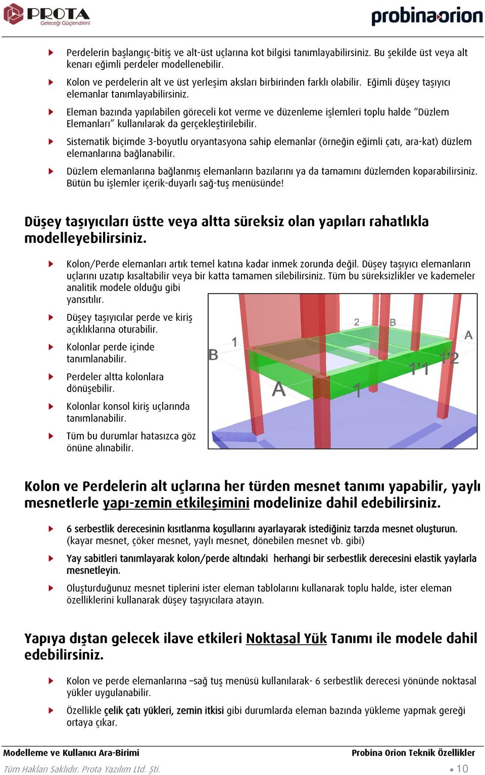 Eleman bazında yapılabilen göreceli kot verme ve düzenleme işlemleri toplu halde Düzlem Elemanları kullanılarak da gerçekleştirilebilir.