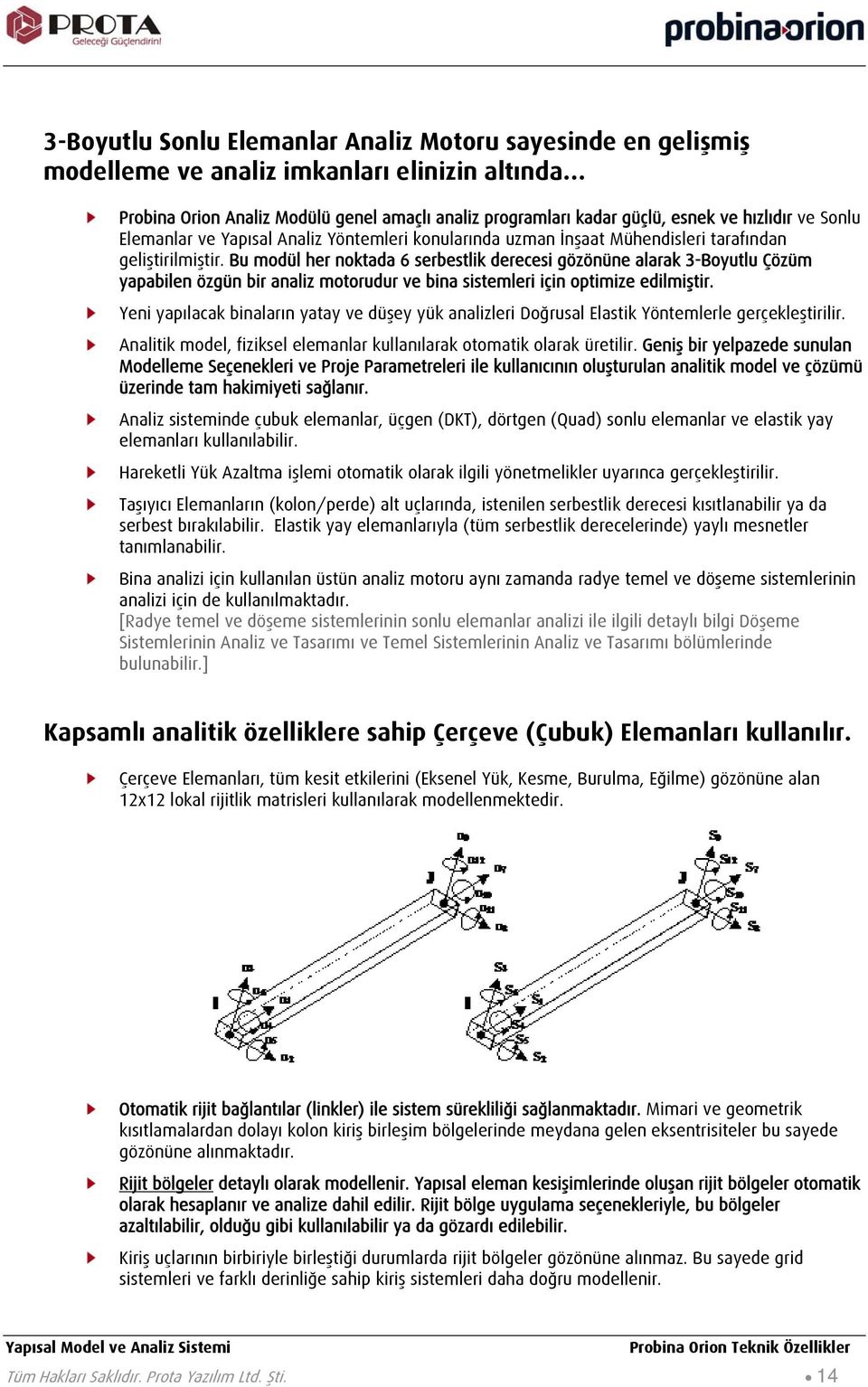 Bu modül her noktada 6 serbestlik derecesi gözönüne alarak 3-Boyutlu Çözüm yapabilen özgün bir analiz motorudur ve bina sistemleri için optimize edilmiştir.