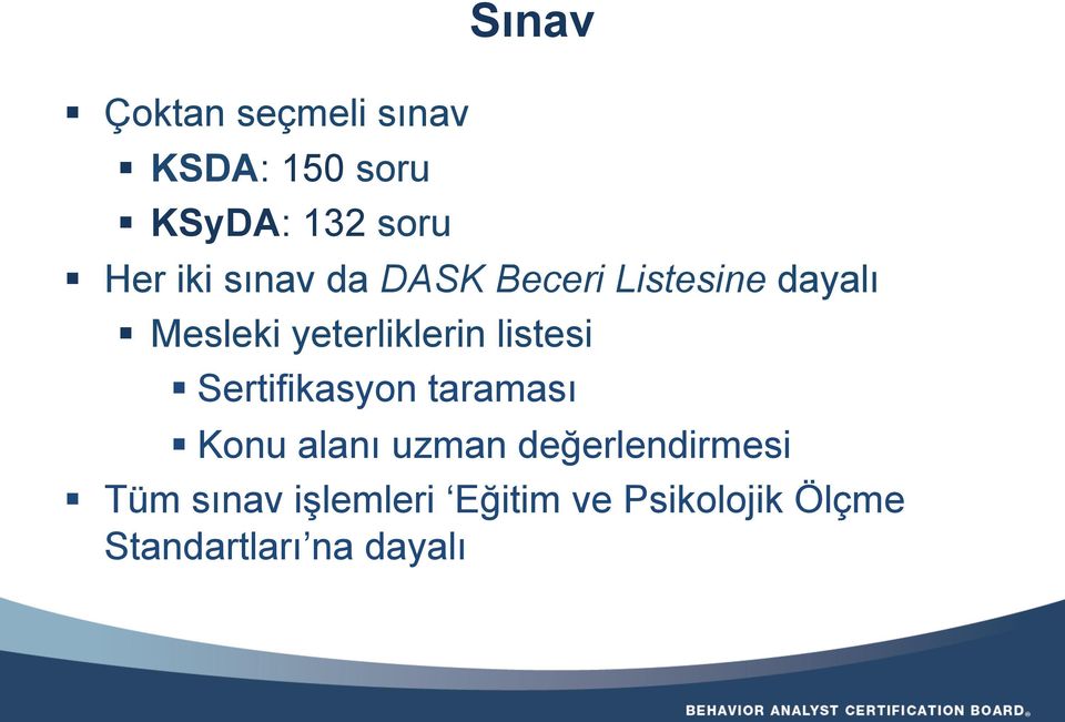 listesi Sertifikasyon taraması Konu alanı uzman değerlendirmesi